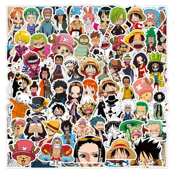 10/50/100gab Anime Viens Gabals Uzlīmes Grafiti Klēpjdatoru Luffy Zoro Nami Helikopters Kolekcijas reti Tālrunis Raksturs Decal Rotaļlietas