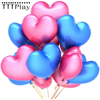 10pcs/daudz Romantisku 2.2 g Zilā Mīlestību Sirdī Lateksa Baloni Piepūšamās Kāzu Dekorēšana Puse Balonu Valentīna Diena Puse Supplies