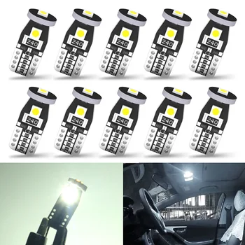 10Pcs T10 LED Gaismas 3030 SMD W5W Bulb Canbus Nav Kļūda, Auto salona Apgaismojums, Automobiļu Dome Lampa Baltā, Dzeltenā, zilā