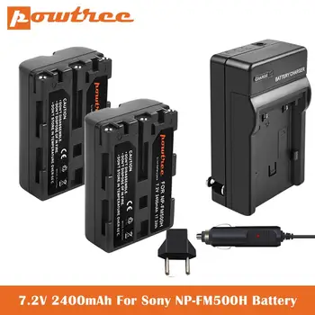2.4 Ah NP-FM500H Rezerves Baterija+USB Lādētājs Sony Alpha A57 A58 A65 A77 A99 A550 A560 A580 A700 A850 A900 Sony SLT a99 II