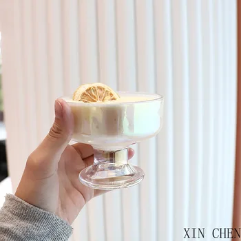 200ml korejas stikla jogurts kausa garš deserts kausa saldējuma bļoda pudiņš bļodā restorāns pusi glāzi vīna glāzi