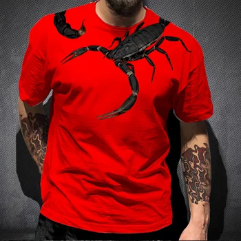 2022 Dzīvnieku Scorpion 3D Druka T Kreklu Jauno Modes Īsām Piedurknēm Hip-Hop T-krekls Streetwear Atdzist T Krekli