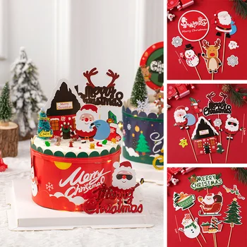 2023 Ziemassvētku Dzimšanas dienas Kūka Topper Apdare Santa Claus, Sniegavīrs Karikatūra Kūka Toppers Mājas Xmas Party Dāvanu Cepšanas Piederumi