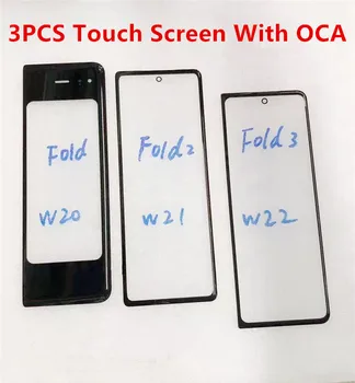 3PCS No Ekrāns Samsung Galaxy Z Reizes 2 3 5G F900 F907 F916 F926 Priekšā Touch Panelis LCD Displeja Stikla Daļas Remonts + OCA