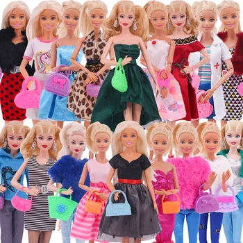 4gab Barbies Lelle Drēbes=2* Dsiney Elsa Kleita+2*Somas Puse Kāzu Vakara Kleita Barbie Doll