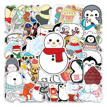 50gab Ziemas Sniegavīrs Pingvīns Lāča Uzlīmes Piezīmju grāmatiņas, Kancelejas preces Kscraft Gudrs Uzlīmes Scrapbooking Materiāls Amatniecības Piederumi