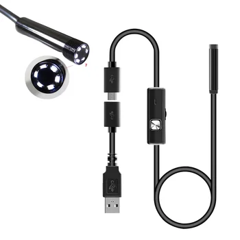 7mm Mobilo Telefonu Endoskopu, Ūdensizturīgs Cauruļu USB IP67 Waterproof 6LED ražošanas Pārbaudes Kameras Auto Remonts Testa Čūska Caurule