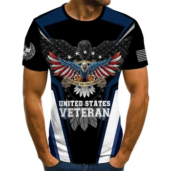 AMERIKAS STAES VETERĀNS saukli American Eagle grafisko 3D Druka, T-krekls Unisex Poliestera t Krekls 110-4XL Gadījuma modes T-krekli