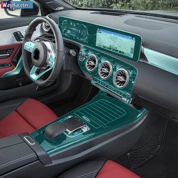 Automašīnas salona Centrālās Konsoles Rīkiem Ekrāna Paneļa Uzlīmes, ar aizsargplēvi Priekš Mercedes Benz CLA Klases C118 W118 X118 Accessorie