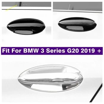 Chrome / Black / Oglekļa Šķiedras Izskatās, Automašīnas Durvju Pull Doorknob Rīkoties Bļodā Apdare Vāciņš Melns, der BMW 3. Sērijas G20 2019. - 2021. gadam