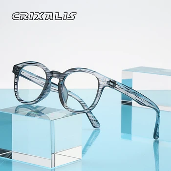 CRIXALIS Zīmola Dizaina Apaļā Zilā Gaisma Brilles Sievietēm Fashoin Lasījumā Vīriešu Brilles Rāmis Anti-noguruma Datoru Brilles UV400