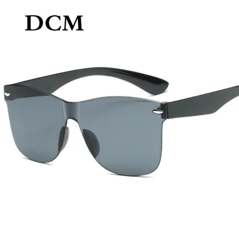 DHM Jaunu Pārredzamu Saules Brilles Modes bez apmales Saulesbrilles Sieviešu Vintage Zīmolu Briļļu Oculos De Sol UV400