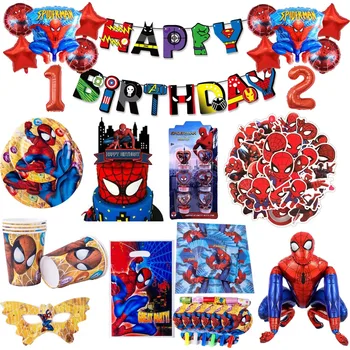 Disney Zirnekļa cilvēks Dizaina Zēns Dzimšanas dienas svinības Rotājumi, Dāvanu Maiss Papīra Cup Plate Karoti Baby Dušas Vienreizējās lietošanas Galda Piederumi