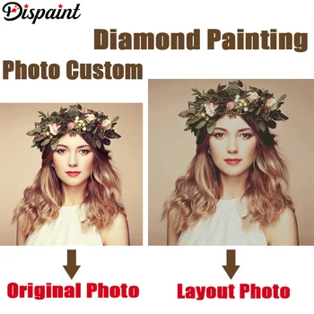 Dispaint Foto Custom Dimanta Glezna Krustdūrienā Pilnu Kvadrātveida/Apaļā Rhinestone DIY Diamond 3D Dimanta Izšuvumi Dāvanu Pārdošanu