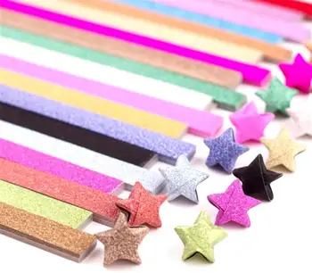 DIY-Nepieciešama Varavīksnes Origami Zvaigznes Mirdzēt Papīrs Krāsains Papīrs Kāzu Mājas Puse Dekori Roku darbs Lucky zvaigznes, kas Vēlas Pudeli Dāvanu