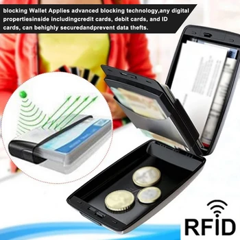 Droša RFID Noguldījumu un Izņemšanas Maks kredītkaršu Turētājs Seifs Vīrieši Sievietes Metāla RFID Vintage Alumīnija Soma Dropshipping
