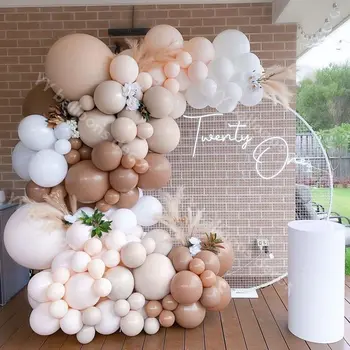 Dubultā Slāņa Aprikožu Krēms Persiku Vaigu Pliks DIY Pasaules gaisa Balonu Vainags Kāzu Dekorēšana Kafijas Balonu Arkas, Baby Dušas Dekori
