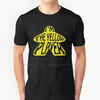 Es esmu Dzeltenā Spēlētājs Meeple galda Spēle Dizains, T Krekls, 100% Tīra Kokvilna Dzeltena Meeple galda Spēle Spēlētājs Spēlētājs, Galda Spēles