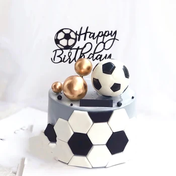 ins Futbola Happy Birthday Cake Topper Tēma basketbola Akrila Kūka Topper Bērniem Dzimšanas dienas ballīti Kūka Apdare Baby duša