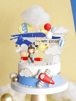 Karikatūra Mākonis Cīnītājs Vējdzirnavas Izmēģinājuma Meitene Zēns Happy Birthday Cake Topper Cepšanai Suplies Partijas Apdare Mazulis Saldās Dāvanas