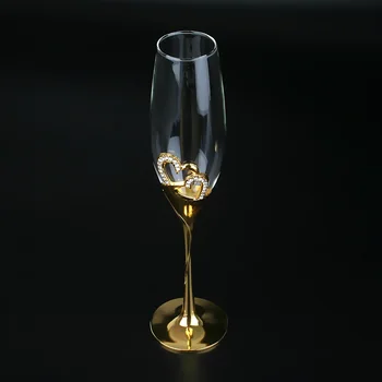 Kristāla šampanieša kāzu goblet sarkanā vīna cienītājiem Eiropas mājas salds dzirkstošais vīns, stikla zelta