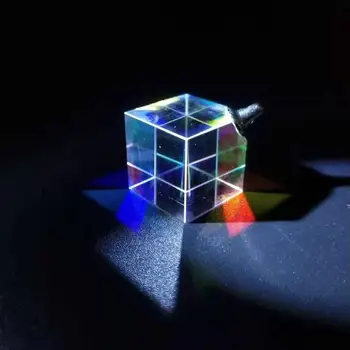 Krāsu Prizmu Kulons Mazo Kaklarota Sešu sided Light Cube Krāsu Prizmu Pasūtījuma Objektīvs