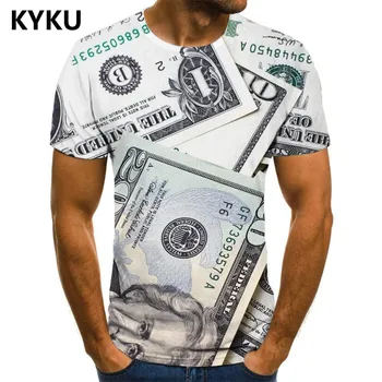 KYKU Zīmola Dolāru T-krekls Vīriešiem Naudu Tshirts Gadījuma Hip Hop Anime Drēbes Harajuku Krekls Drukas Vīriešu Apģērbu, Hip hop New Style