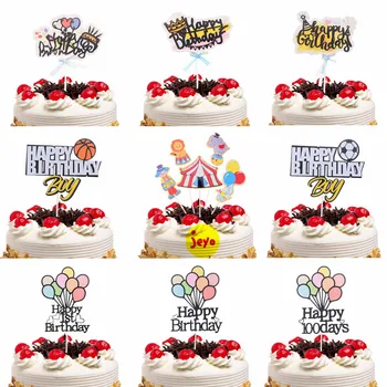 Kūka Toppers Karstā Gaisa Balons, Futbols, Basketbols Zilonis Cupcake Kūka Topper Karogi Bērniem, Dzimšanas dienu, Kāzu Līgava Puse DIY Cepamais