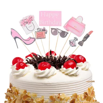 Kūka Toppers Smaržas augstiem papēžiem Cupcake Kūka Topper Karogi Sievietēm Lady Bērniem laimes Dzimšanas dienā, Kāzu, Līgavu Puse DIY Cepšanas Dekori