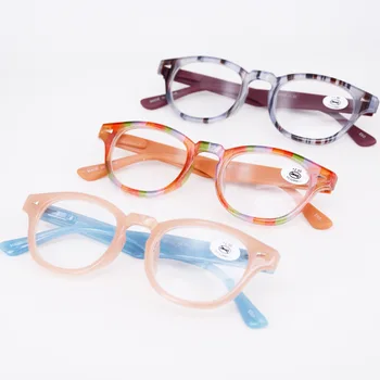 Lasījums Brilles Sieviešu Kārtas Rāmis lasītāji Brilles Dāmas Krāsu Maisījums Presbyopic Brilles Ar dioptriju +100 līdz +350