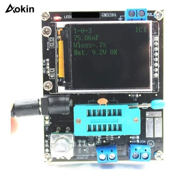 LCD GM328A Tranzistors Testeri Diožu Kapacitāte EAR Sprieguma Frekvences Mērītājs PWM Kvadrātveida Vilnis Signālu Ģenerators Elektronisko Komplekti