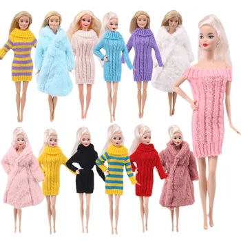 Lelle 13 Stilu Barbies Mini Adīti Džemperi, Pidžamas Nightgowns, Kažoku krievijas DIY Birthday Girl ' s Baby Lelle, Rotaļlietas, Dāvanas,