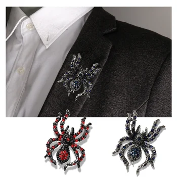 Luksusa Liels Zirneklis Broša Vintage Rhinestone Pin Vīriešiem, Sievietēm, Kukaiņu Garīgo Tērpu Saktas Pin Klipu Modes Rotaslietas Labākā Dāvana