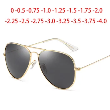 Metāla Izmēģinājuma Saulesbrilles Sieviešu/Vīriešu Klasiskās Polarizētās Recepšu Brilles, 0 -0.5 -0.75 -1.0 -1.25 -2.0 -2.5 -3.0 -4.0