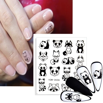 Nagu Uzlīmes Tetovējumiem Lapas Ziedu Panda Sexy Lady Dizaina Uzlīmes Naglas Manikīrs Folija Nail Art Decor pegatinas para uñas