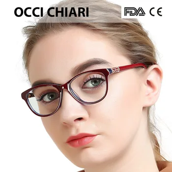 OCCI CHIARI Augstas Kvalitātes Acetāta Brilles Vīriešiem Retro Vintage Recepšu Brilles Sievietēm, Optisko Briļļu Rāmis Apaļas OC7205