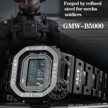 Par Casio G-shock Skatīties GMW-B5000 Modificētu Mecha Warrior Titāna Sakausējumu, Nerūsējošā Tērauda Lietā, un Siksna B5000 Bezel Aproce