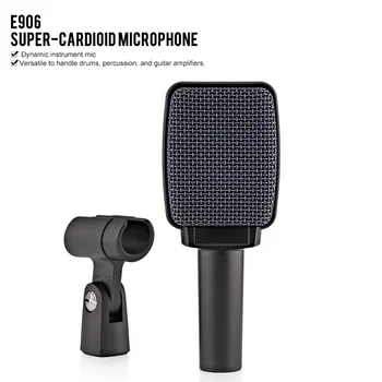 Pavisam jauns E906. Supercardioid dinamisks instruments mikrofons ar ieslēdzamas dzīvot filtrs Sennheiser bungas, ģitāras