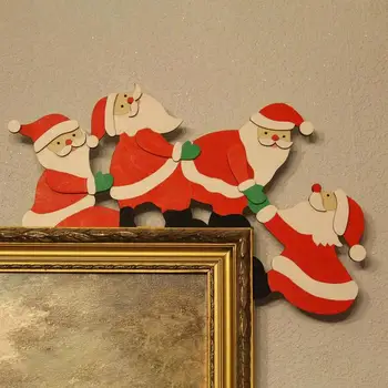 Radošā Santa Claus, Sniegavīrs Ziemassvētku Koka Durvju Rāmja Durvis Stūrī Rotājumi Ziemassvētki Durvju Priecīgus Ziemassvētkus Mājas Dekoru 2023