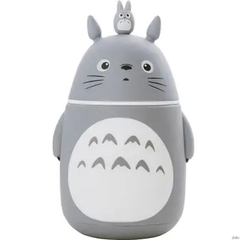 Radošā Totoro Stikla Termosi Ūdens Pudeles Siltuma izturīgas Jauki Totoro Siltuma Kausa Dzeramā Pudele Karikatūra Dubultu Sienu Kauss