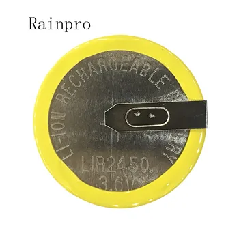 Rainpro 2GAB/DAUDZ LIR2450 horizontālā metināšanas pēdu akumulators 3,6 V uzlādējams monēta šūnu akumulatoru uzlādes 2450