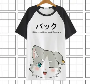 Re Nulles kara Hajimeru Isekai Seikatsu Subaru Natsuki pack Rem ram lolita gudrs kaķis cosplay kostīmu t tee