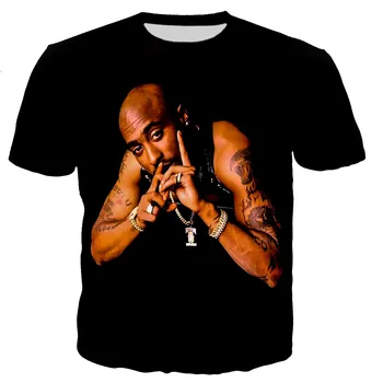 Reperis Zvaigžņu 2pac T Krekli Vīriešu/sieviešu 3D Tupac Iespiests T-krekls Gadījuma Harajuku Stils Krekli Modes Hip Hop Streetwear Topi