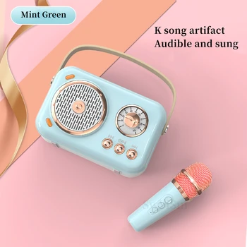 Retro Bezvadu Bluetooth Skaļruni, Portatīvo Kartes Audio Mini Mikrofons, Āra Karaoke Artefakts Automašīnu, Mobilo Tālruni, Caixa De Som