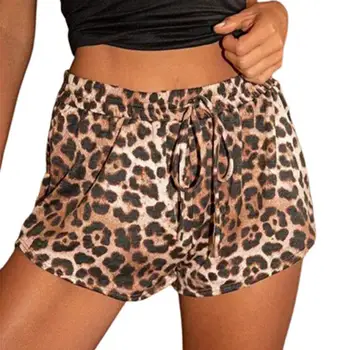 Sieviešu īsās bikses-Šorti Leopards Drukāt Elpojošs Vasaras Aukliņu Zaudēt Īsās Bikses Pludmales Vasarā Dāmas Sexy Ikdienas Sporta Bikses