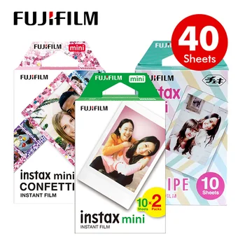 Sākotnējā 40 loksnes Fujifilm Instax mini 11 filmas, baltas Malas 3 Collu Tērzēšanas Kamera 7+ 8 9 25 40 70 90 lomo saiti, Foto papīrs,