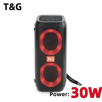TG333 30W Caixa De Som Bluetooth Skaļruni Dual Mūzikas Atskaņotājs Kartes Āra Bezvadu Subwoofer RGB Krāsains Gaismas ar FM Radio AUX