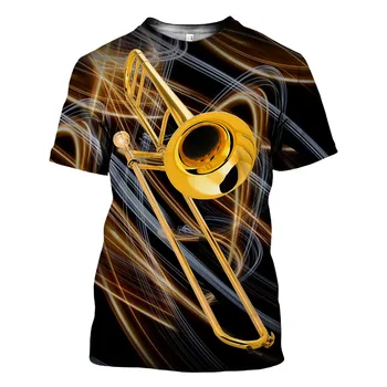 Unsiex Jaunu Vīriešu T-krekls 2022 Mūzikas Ģitāra 3d Drukas Vasaras T Krekls Vīriešiem Apaļu Kakla Īsām Piedurknēm Krekls Topi Tee Vīriešu Apģērbs