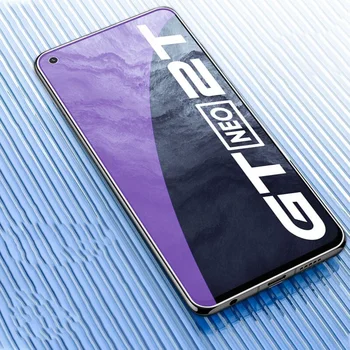 Uz Realme GT Master Neo Flash Neo2 Anti Zilā Rūdīta Stikla Ekrāna Aizsargs Realme GT Neo 2 Pilnībā Segtu Aizsardzības Stiklu