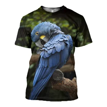 Vasarā Jauni Papagailis 3D Iespiests T-Krekls Vīriešu T-Krekls Harajuku Īsām Piedurknēm Gadījuma Streetwear Unisex Krekls YW001